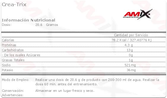 Amix Nutrition Crea-Trix 824 Gr - Imagen 2