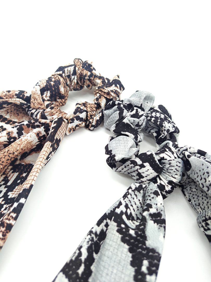 Scrunchie coletero fru fru nudo animal print Isamay - Imagen 2