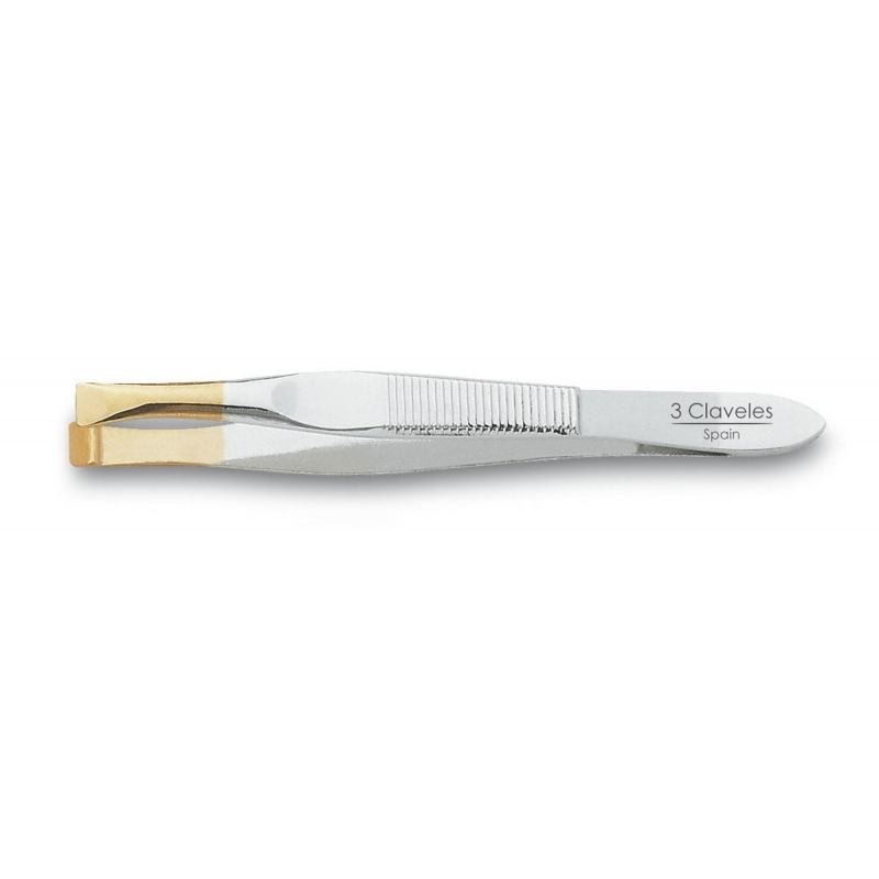 Pinza depilar sesgada 3 Claveles 8cm 12244